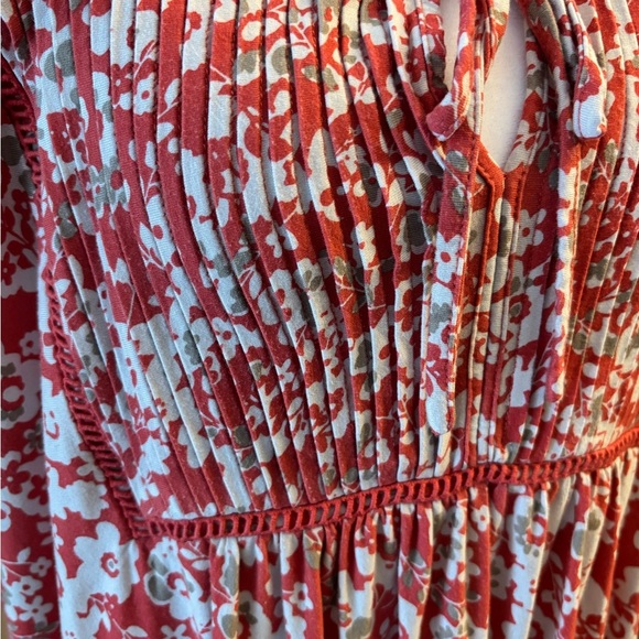 Tommy Hilfiger Floral Peasant Top Red White Pink | 2X - Picture 8 of 8